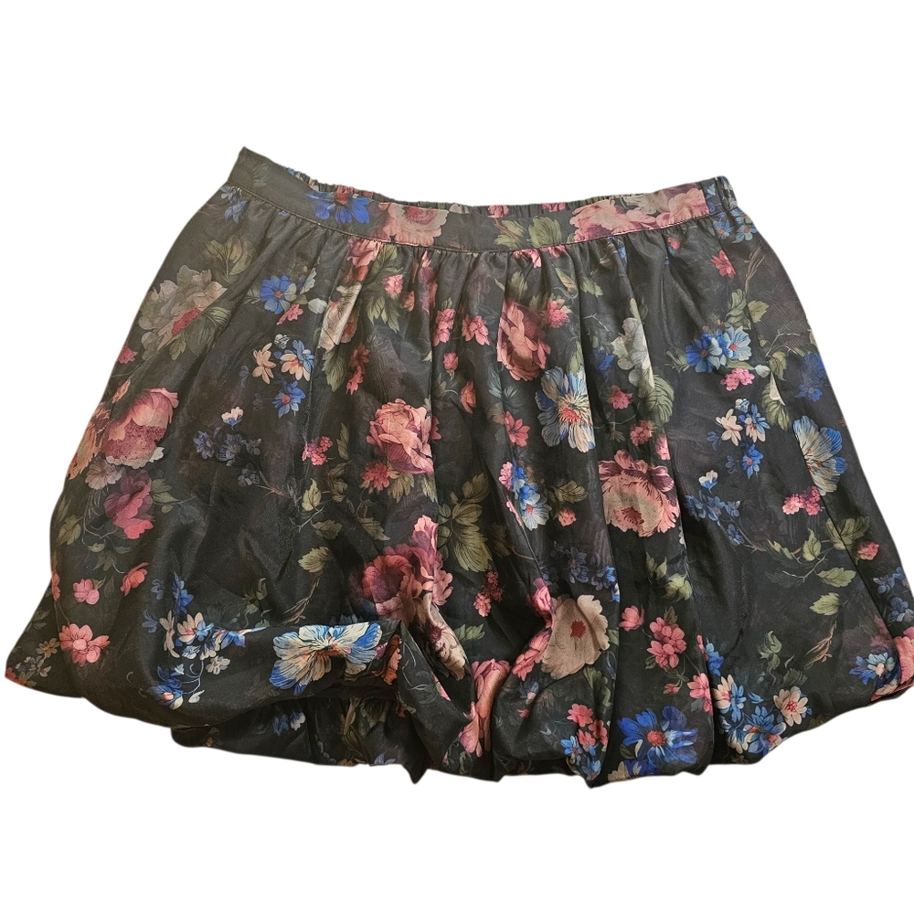 Anthropologie Floral Bubble Mini Skirt In L NWOT - Picture 7 of 11